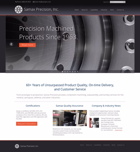 Samax-Precision Homepage 1440px