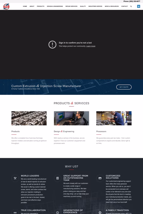 Santa-Fe-Machine-Works Homepage 1440px