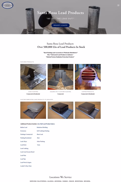 Santa-Rosa-Lead-Products Homepage 1440px