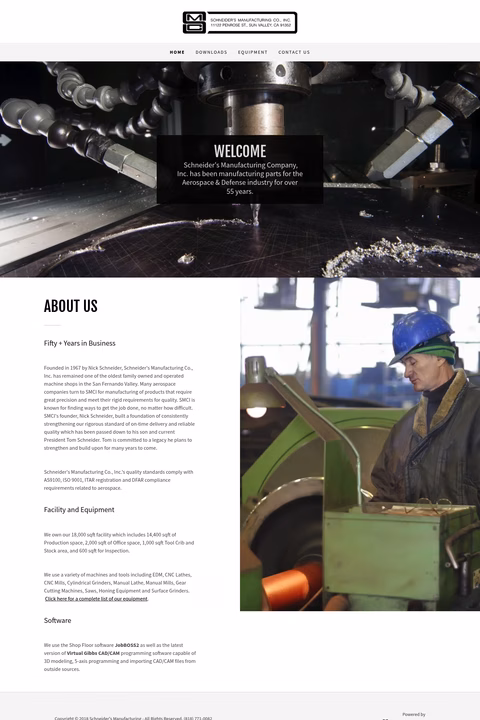 Schneiders-Manufacturing-Company Homepage 1440px