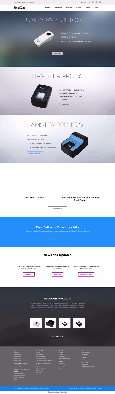 Secugen-Corporation Homepage 1440px