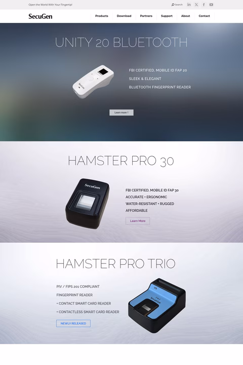 Secugen-Corporation Homepage 1440px