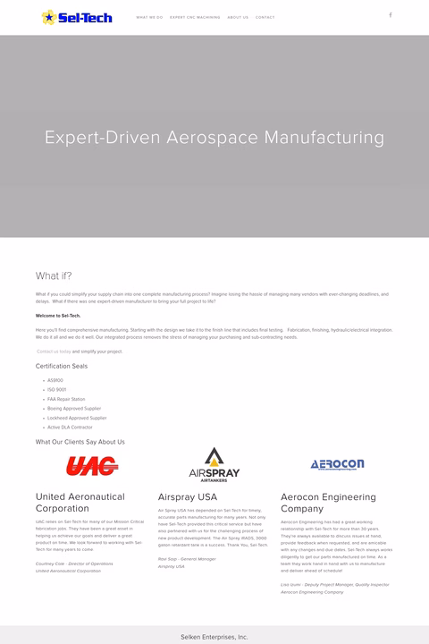 Selken-Enterprises Homepage 1440px