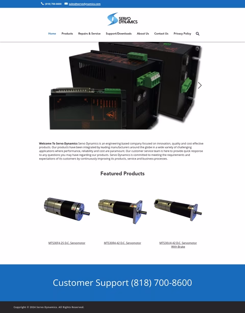 Servo-Dynamics Homepage 1440px