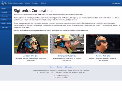 Sigtronics-Corporation Homepage 1440px