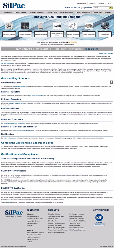 Silpac Homepage 1440px