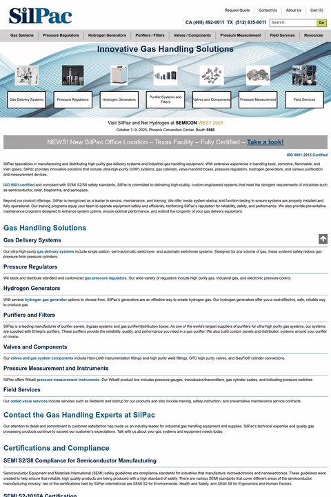 Silpac Homepage 1440px