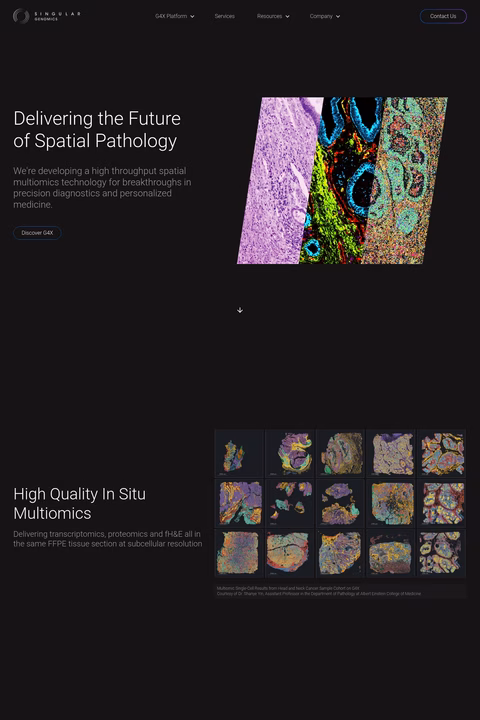 Singular-Genomics-Systems Homepage 1440px