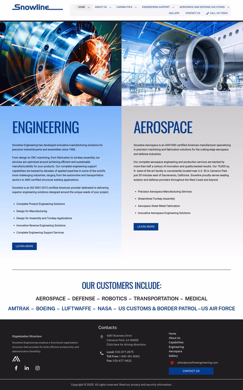 Snowline-Engineering Homepage 1440px