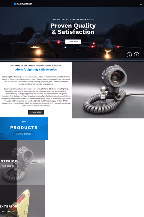 Soderberg-Manufacturing-Co Homepage 1440px