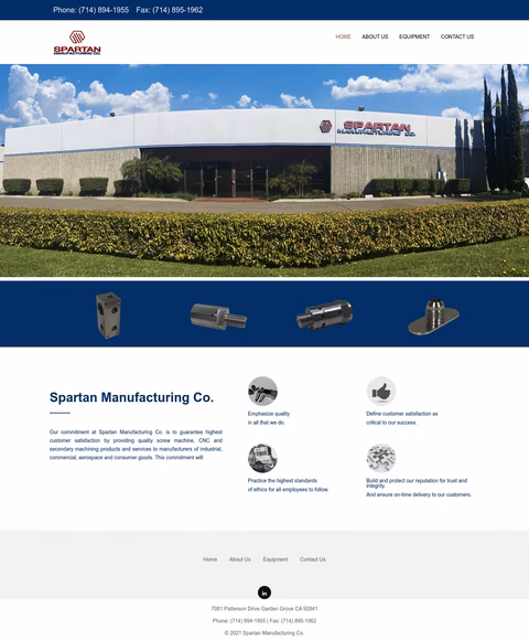 Spartan-Manufacturing Homepage 1440px