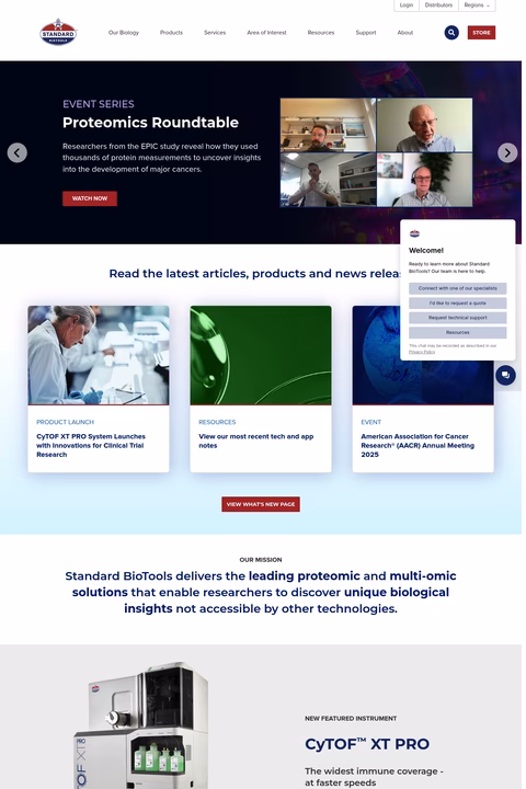 Standard-Biotools Homepage 1440px