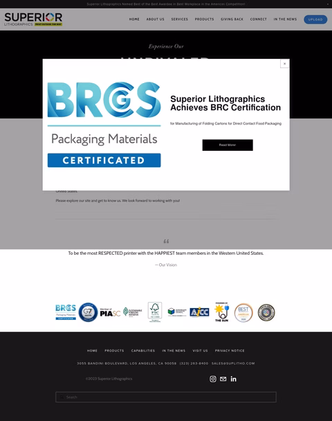 Superior-Litho Homepage 1440px