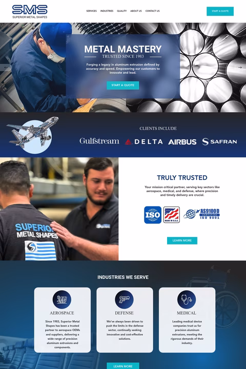 Superior-Metal-Shapes Homepage 1440px