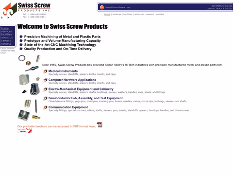 Swiss-Screw-Products Homepage 1440px