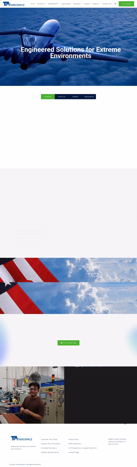 Ta-Aerospace Homepage 1440px