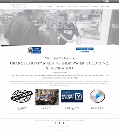 Talsco Homepage 1440px