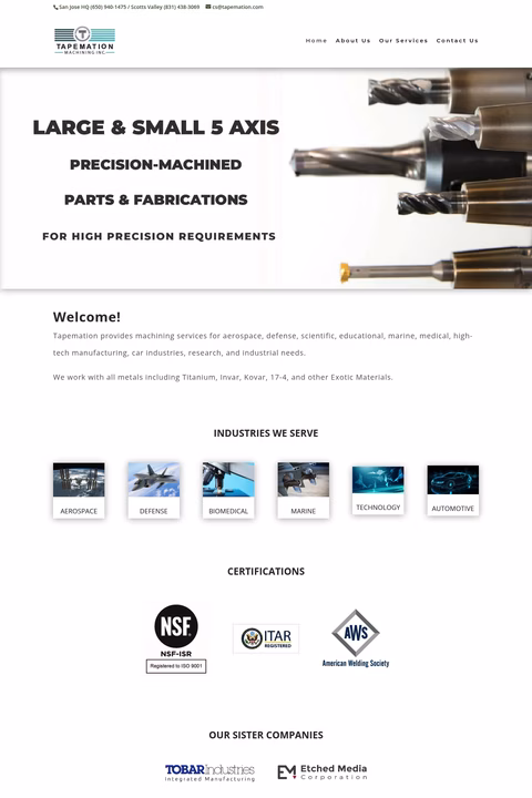 Tapemation-Machining Homepage 1440px