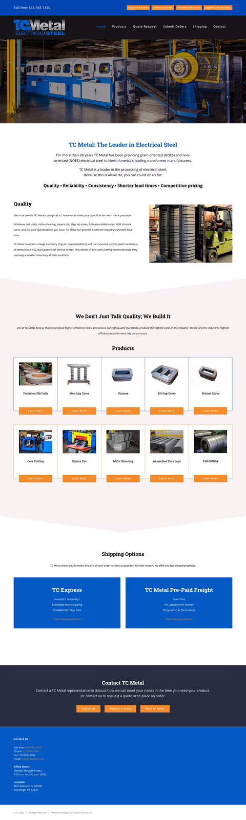 Tc-Metal-Company Homepage 1440px