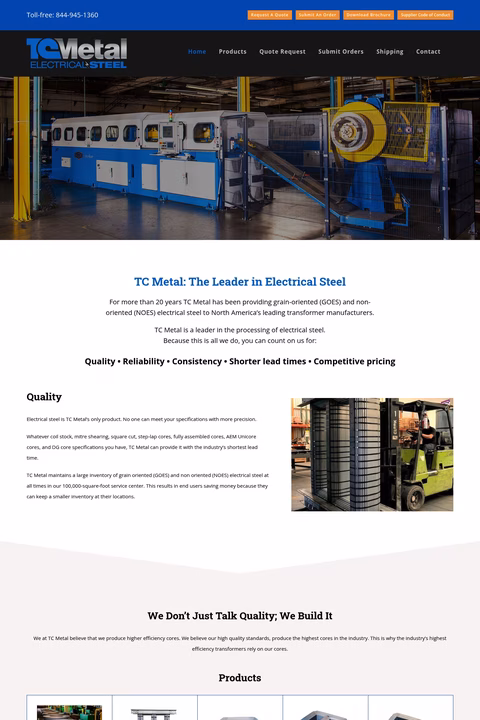 Tc-Metal-Company Homepage 1440px