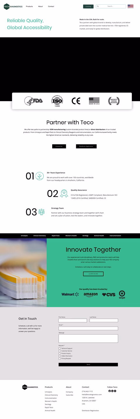 Teco-Diagnostics Homepage 1440px