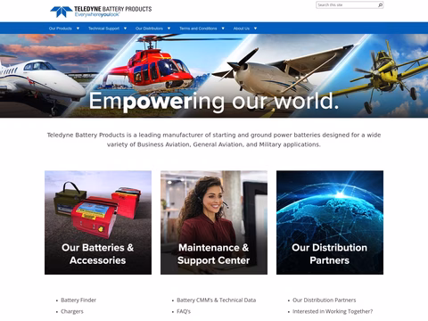 Teledyne-Battery-Products Homepage 1440px