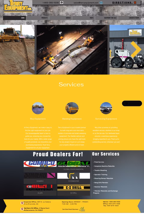 Terry-Equipment Homepage 1440px