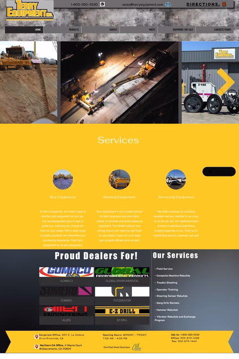 Terry-Equipment Homepage 1440px