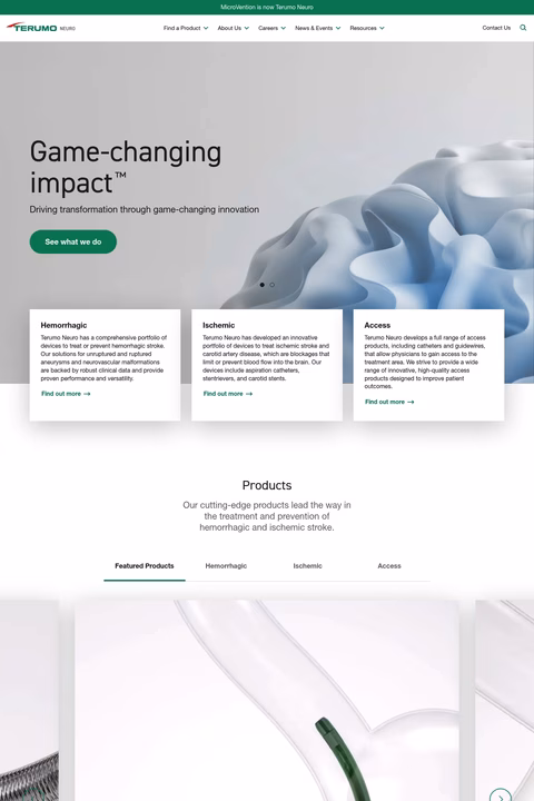 Terumo-Neurovascular Homepage 1440px