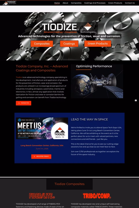 Tiodize-Company Homepage 1440px