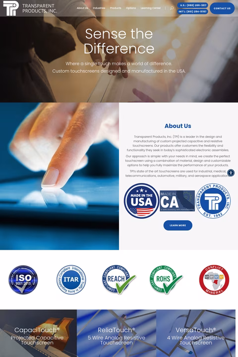 Transparent-Products Homepage 1440px