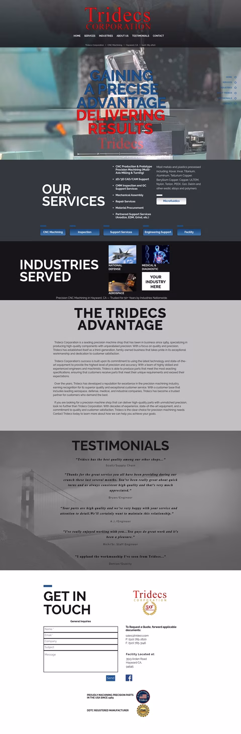 Tridecs Homepage 1440px