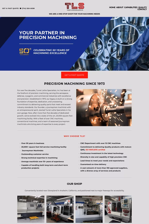 Turret-Lathe-Specialists Homepage 1440px