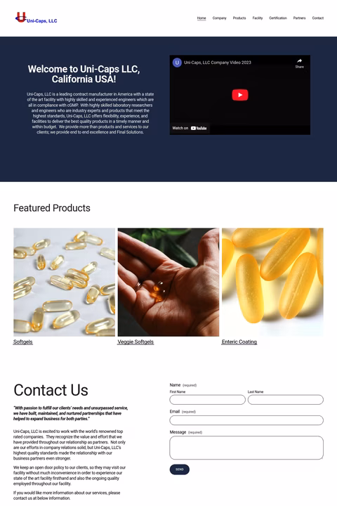 Uni-Caps Homepage 1440px