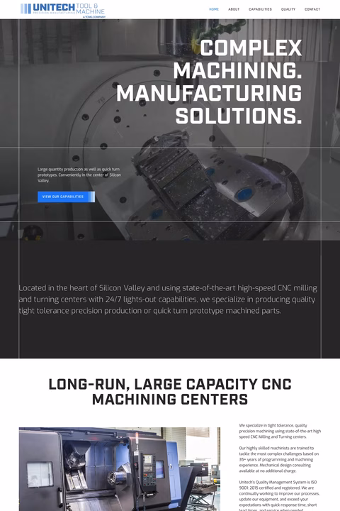 Unitech-Tool-Machine Homepage 1440px