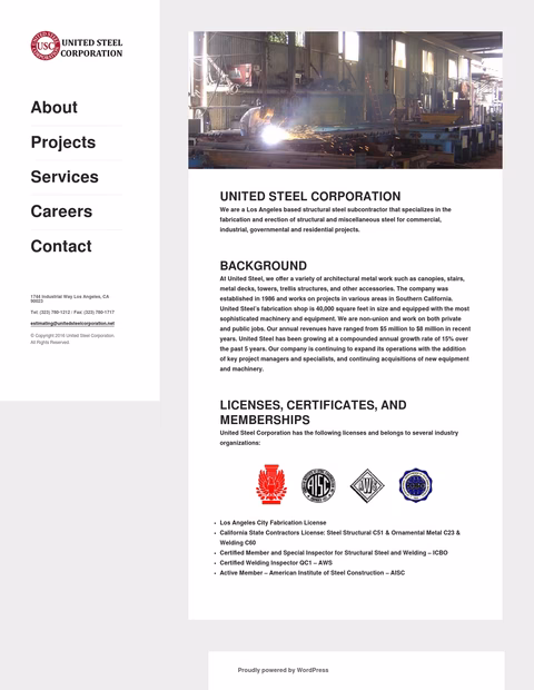 United-Steel-Industries Homepage 1440px