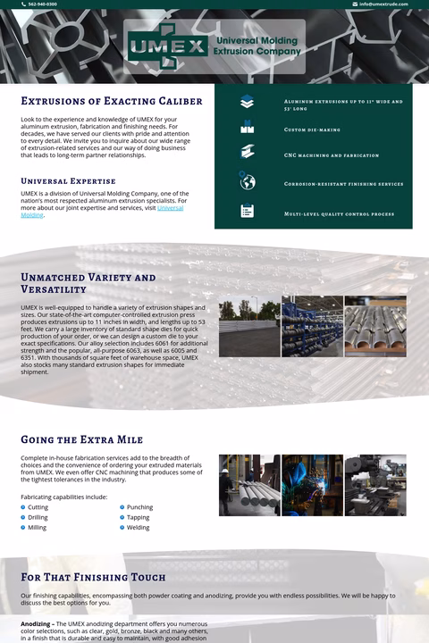 Universal-Molding-Company Homepage 1440px