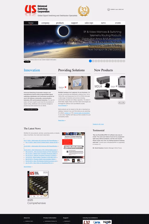Universal-Switching-Corporation Homepage 1440px