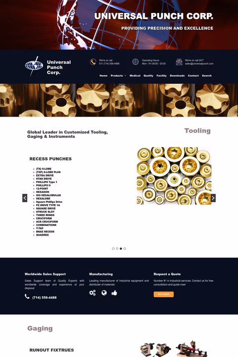 Universal-Punch-Company Homepage 1440px