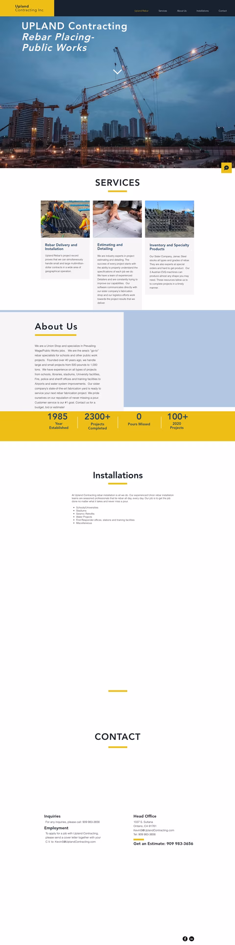 Upland-Contracting Homepage 1440px