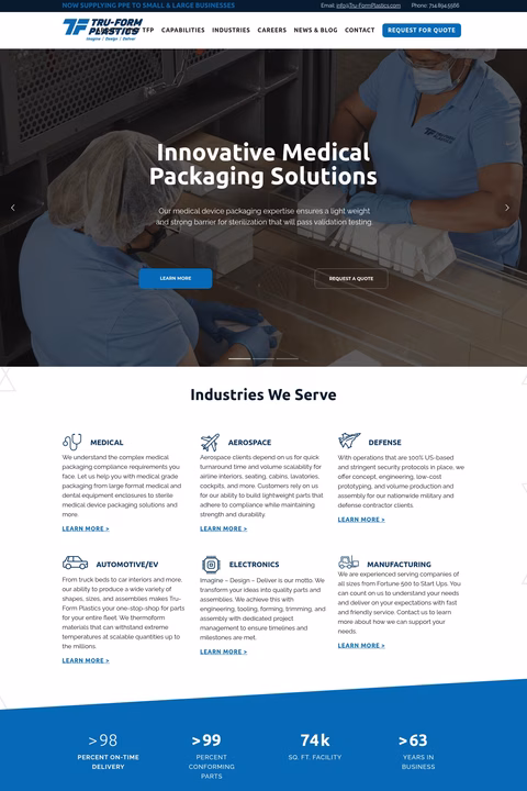 Tru-Form-Plastics Homepage 1440px