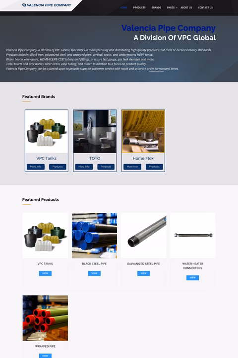 Valencia-Pipe-Company Homepage 1440px