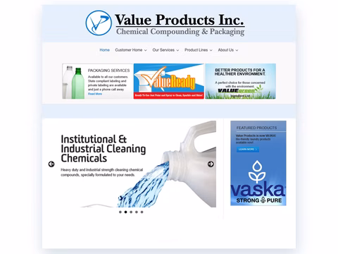 Value-Products-Corporation Homepage 1440px