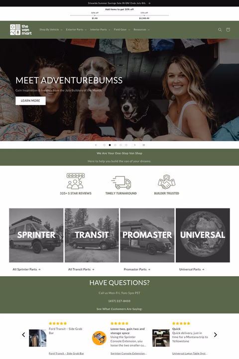 Van-Mart Homepage 1440px