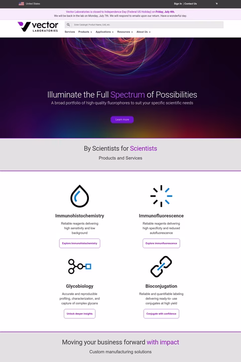Vector-Laboratories Homepage 1440px