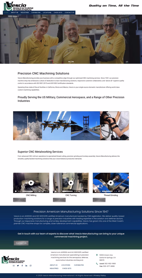 Vescio-International-Manufacturing Homepage 1440px