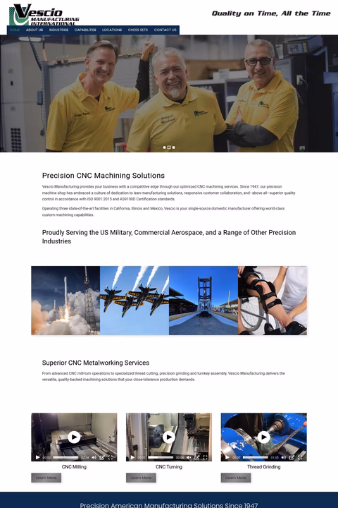 Vescio-International-Manufacturing Homepage 1440px