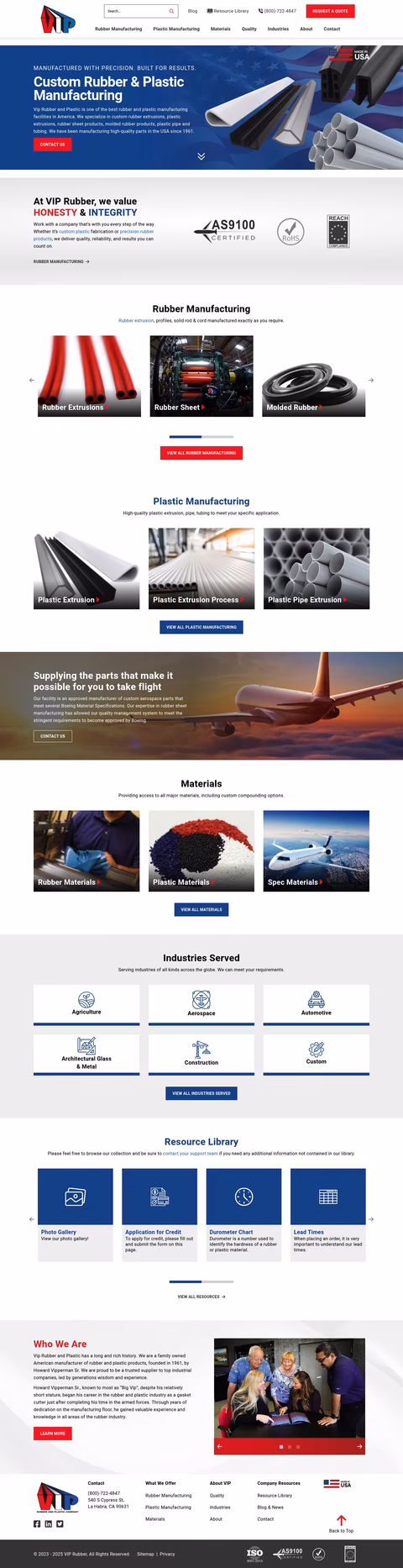 Vip-Rubber-Company Homepage 1440px