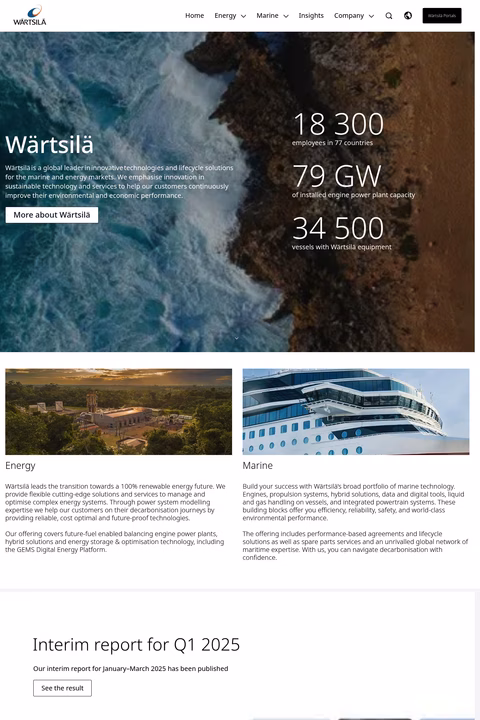 Wärtsilä Homepage 1440px