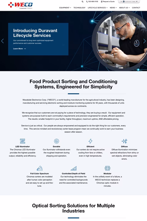 Wecotek Homepage 1440px